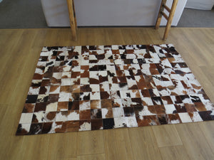 MEDIUM SIZE Patchwork Rectangle Rug - Light Tri-Colour - ONE IN STOCK