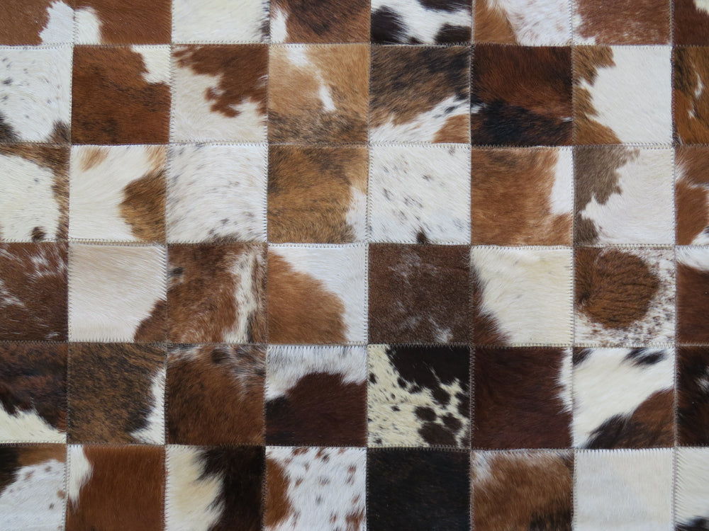 MEDIUM SIZE Patchwork Rectangle Rug - Light Tri-Colour - ONE IN STOCK
