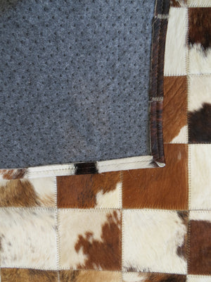 MEDIUM SIZE Patchwork Rectangle Rug - Light Tri-Colour - ONE IN STOCK