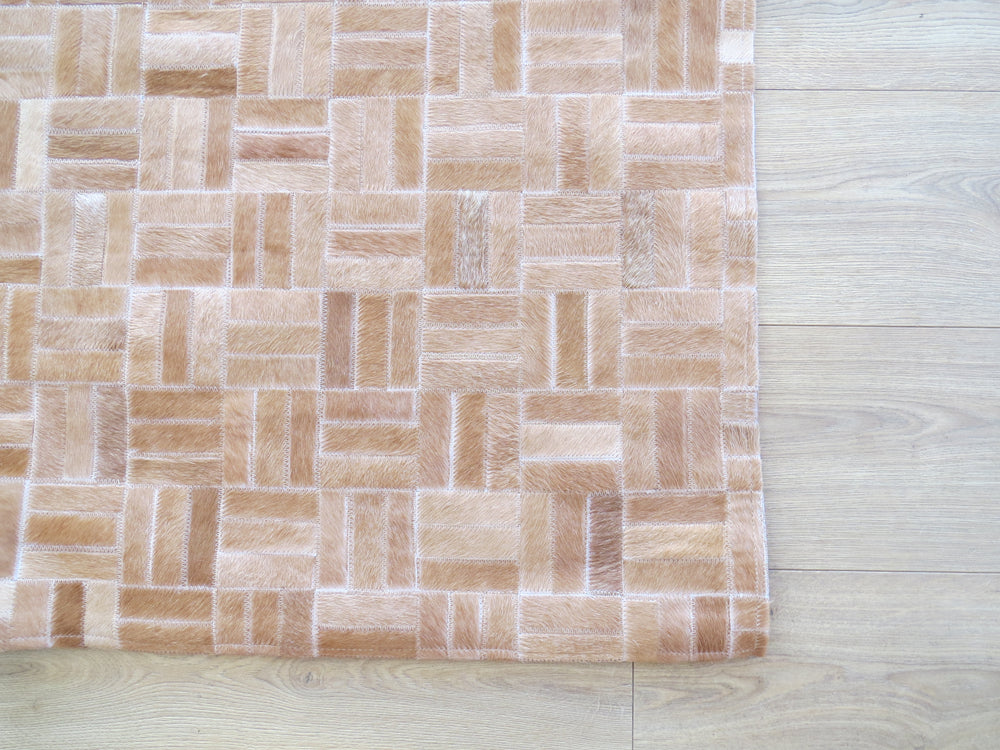 EXTRA LARGE SIZE Parquet Patchwork Rectangle Rug - Caramel - ONE IN STOCK