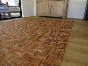 EXTRA LARGE SIZE Parquet Patchwork Rectangle Rug - Caramel - ONE IN STOCK