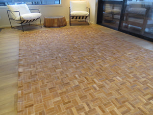 EXTRA LARGE SIZE Parquet Patchwork Rectangle Rug - Caramel - ONE IN STOCK