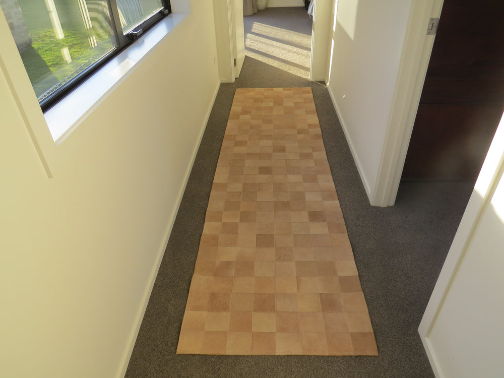 3m RUNNER SIZE Patchwork Runner Rug Caramel ONE IN STOCK