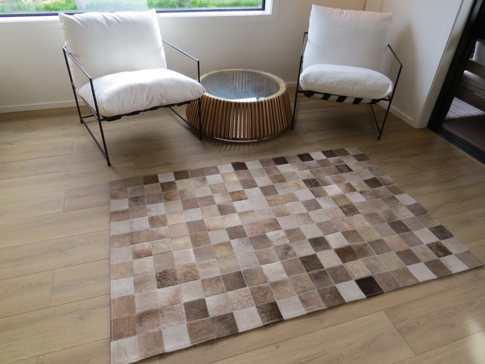 MEDIUM SIZE Patchwork Rectangle Rug - Taupe - ONE IN STOCK