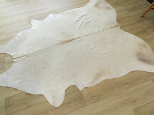 Premium Large Cowhide - Champagne & White - SKU 9791