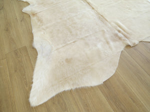 Premium Large Cowhide - Champagne & White Longer Coat - SKU 9792