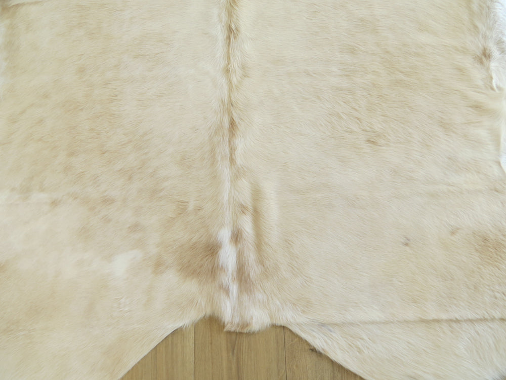 Premium Large Cowhide - Champagne & White Longer Coat - SKU 9792