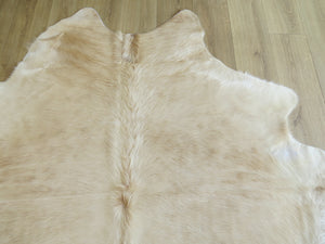 Premium Large Cowhide - Champagne & White Longer Coat - SKU 9792