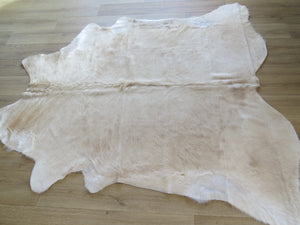Premium Large Cowhide - Champagne & White Longer Coat - SKU 9792