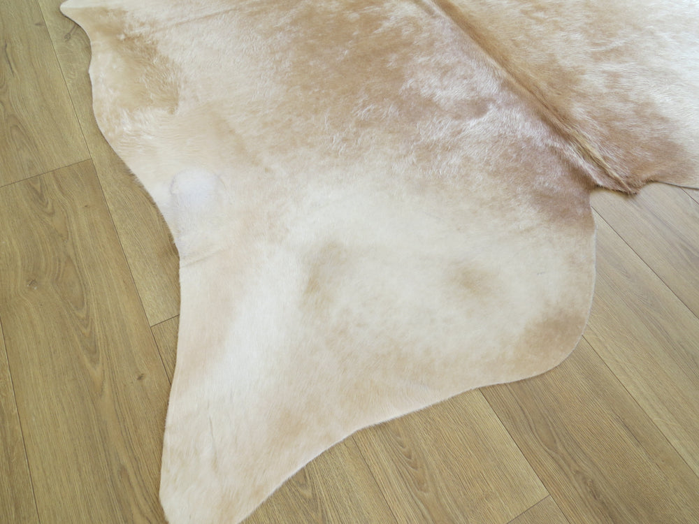 Premium Large Cowhide - Champagne & White - SKU 9793