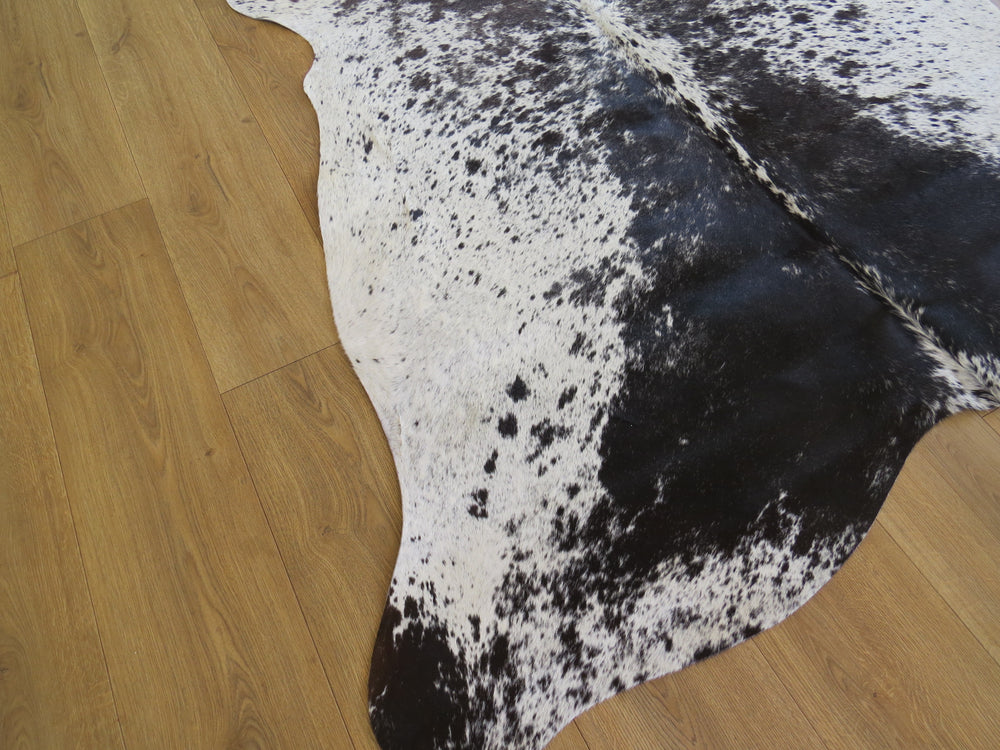 SALE Cowhide Medium  - Black & White salt + pepper SKU 796