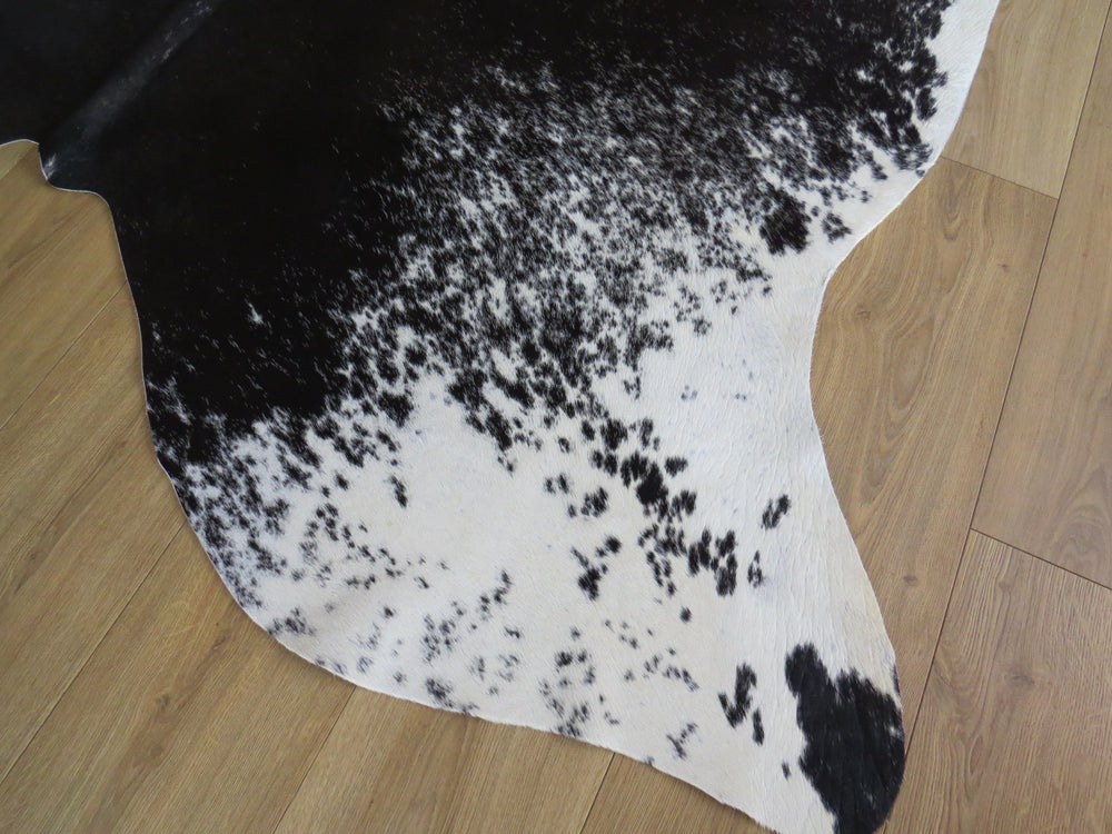Large Cowhide - Black Brown + White Salt & Pepper (Speckled Park) - SKU 9317