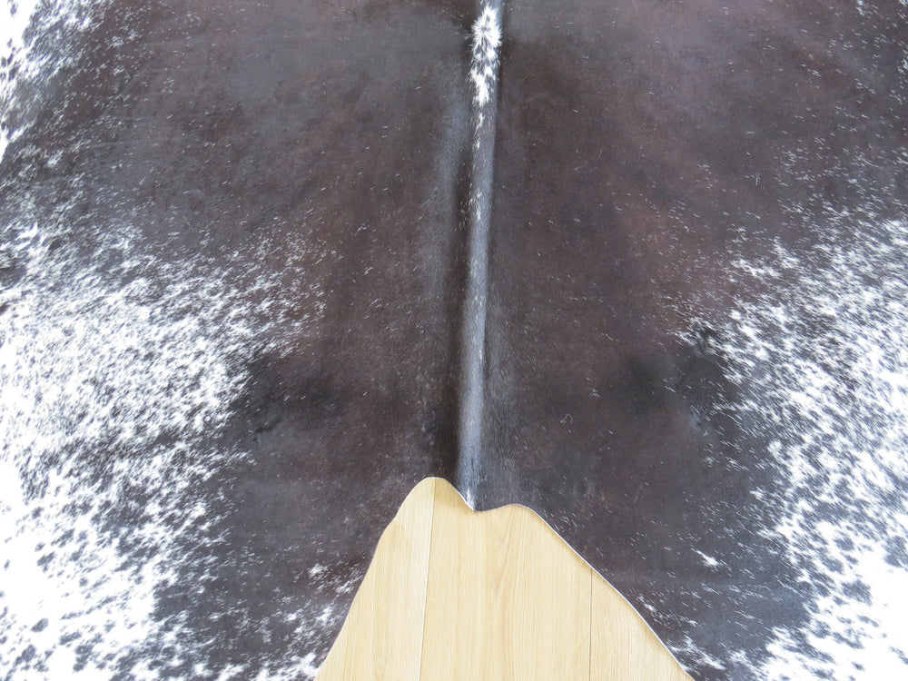 Large Cowhide - Black Brown + White Salt & Pepper (Speckled Park) - SKU 9317
