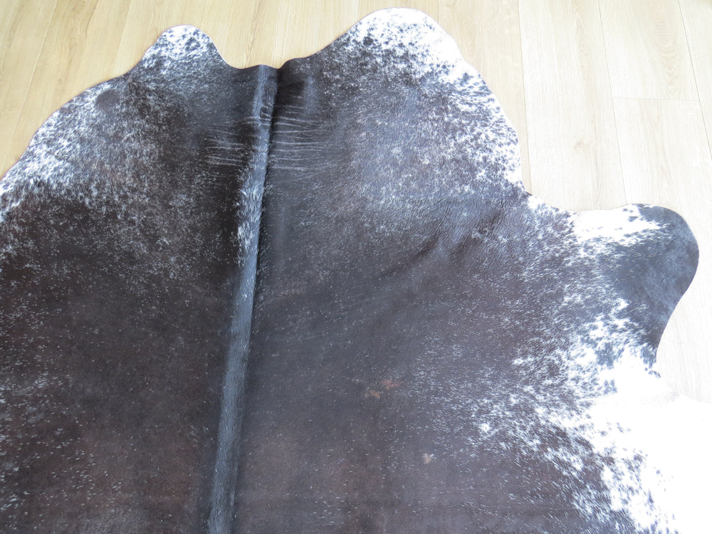 Large Cowhide - Black Brown + White Salt & Pepper (Speckled Park) - SKU 9317