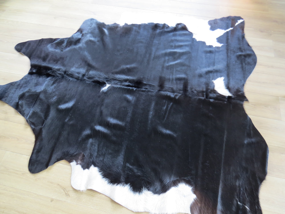 Large Cowhide - Black Coffee + White - SKU 9070