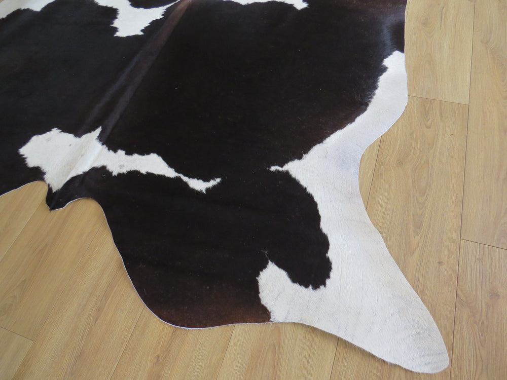 Large Cowhide - Black Brown Chocolate + White - SKU 9123