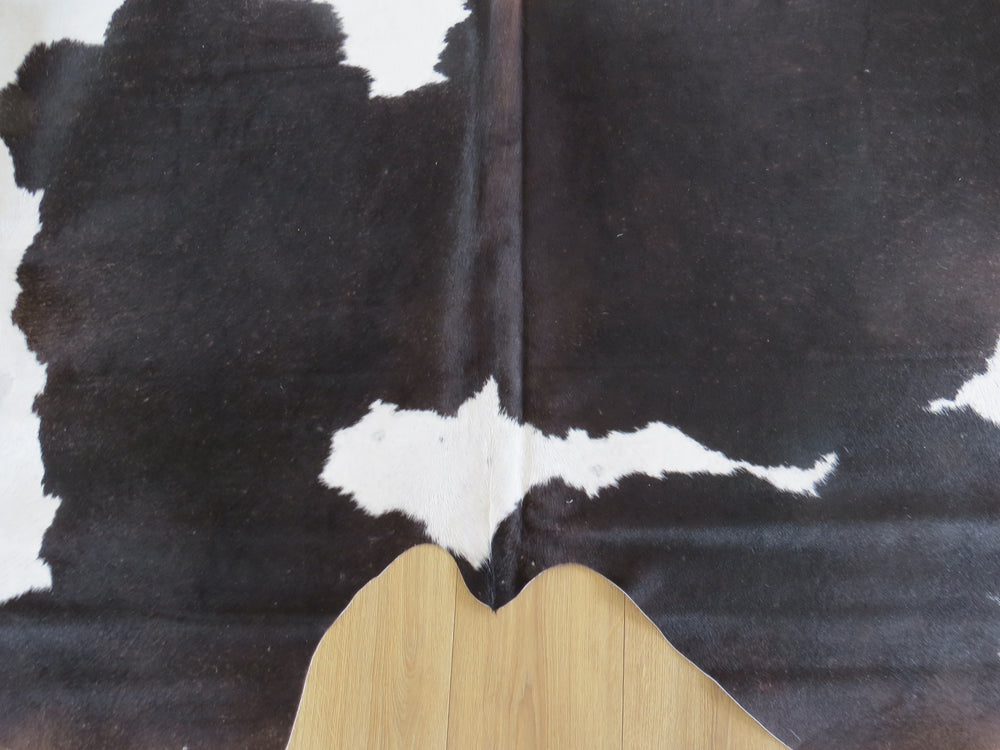 Large Cowhide - Black Brown Chocolate + White - SKU 9123