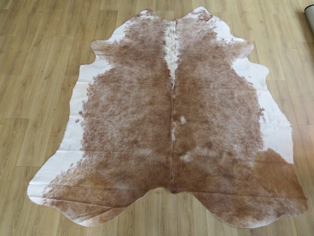 Large Cowhide - Frosted Chestnut + White - SKU 9801