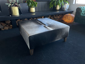 Slate Grey Large Square Ottoman - NEW tapered legs