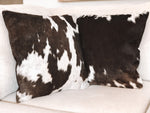 Double side Cowhide Cushion 50cm x 50cm - Dark Brown