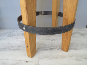 Cowhide Round Top Barstool End of Line - Black + White 2x in stock