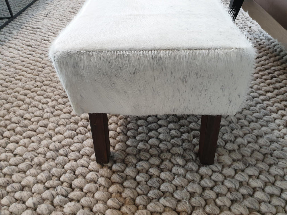 Almost White Angled Leg Footstool J