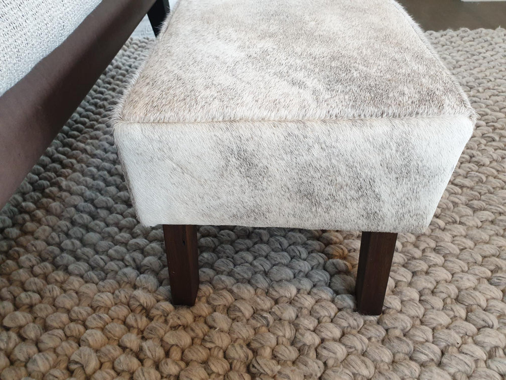 Stone Grey Angled Leg Footstool L