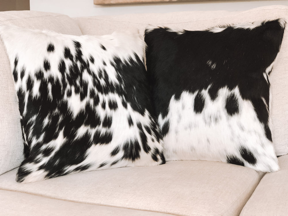 Double side Cowhide Cushion 50cm x 50cm - Black & White