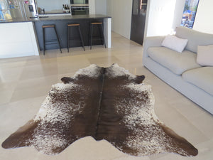 Large Cowhide - Brown Chocolate + White