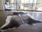 Large Cowhide - Dark Grey white spine