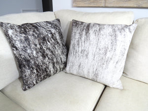 Double side Cowhide Cushion 50cm x 50cm - Sandstone Brindle