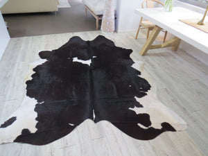 Super Cowhide Black + White with Coffee Thread