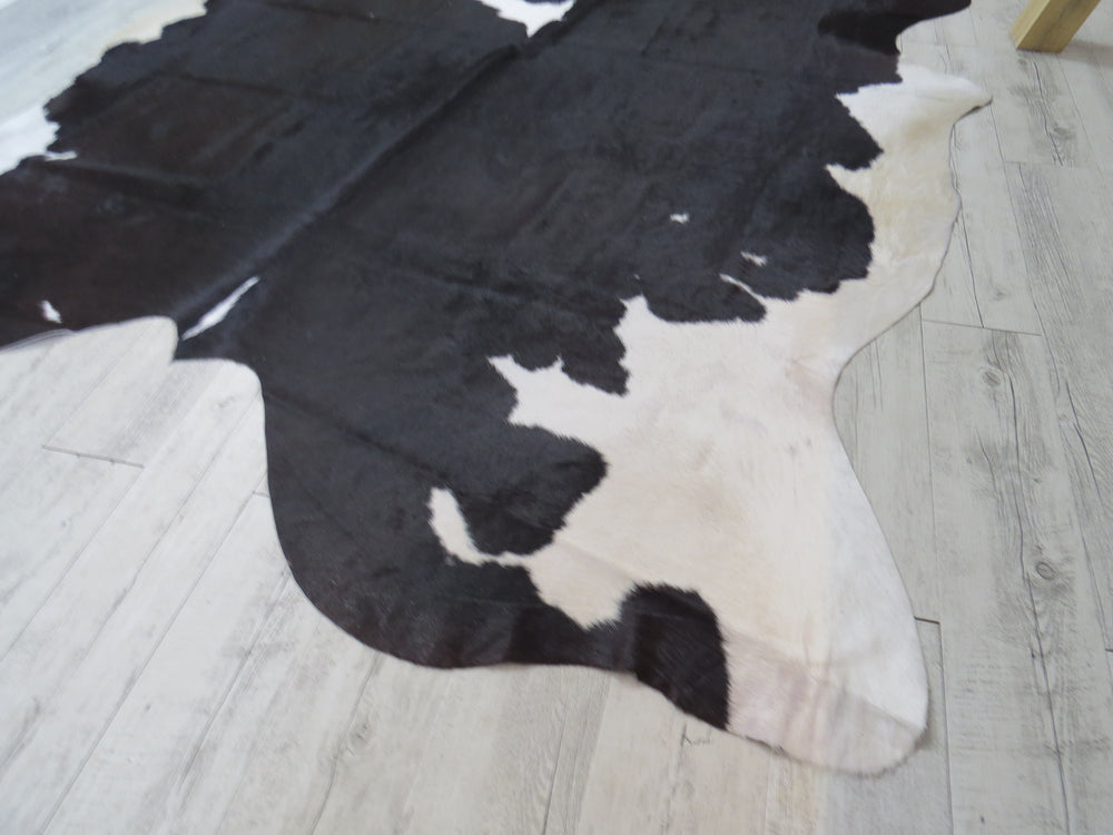 Super Cowhide Black + White with Coffee Thread